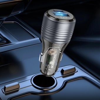 Incarcator auto Borofone BZ30 USB + Type C - QC 3.0 PD 30W 3A negru