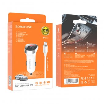 Incarcator auto cu cablu de date microusb Borofone BZ15 2xUSB 2,4A