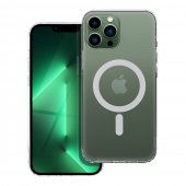 Husa silicon Frost MagCover cu MagSafe cu protectie camera iPhone 14 Plus transparenta